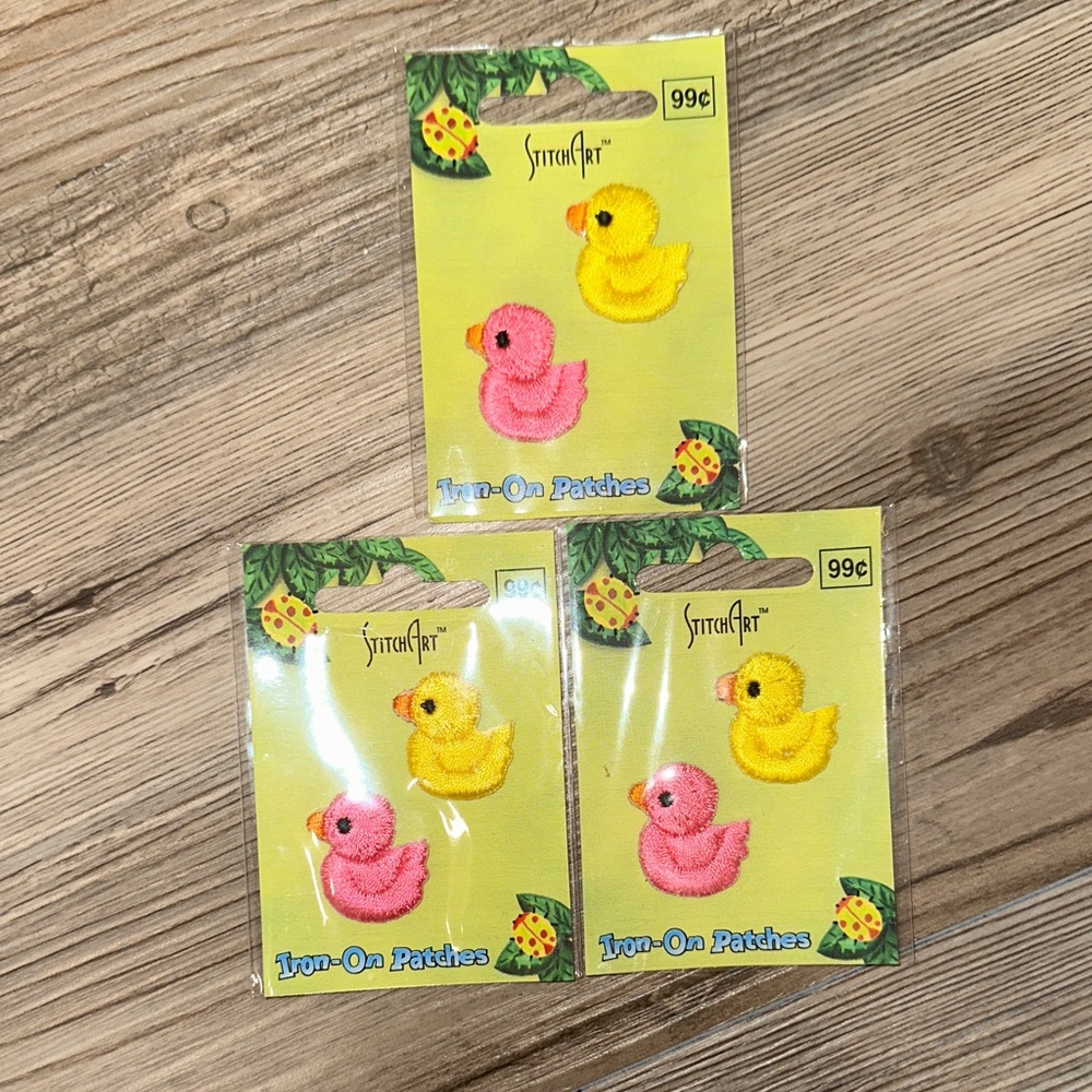 Yellow and Pink Iron-On Patches